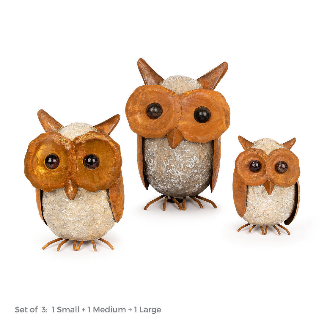 Big eyed owl garden art sculpture