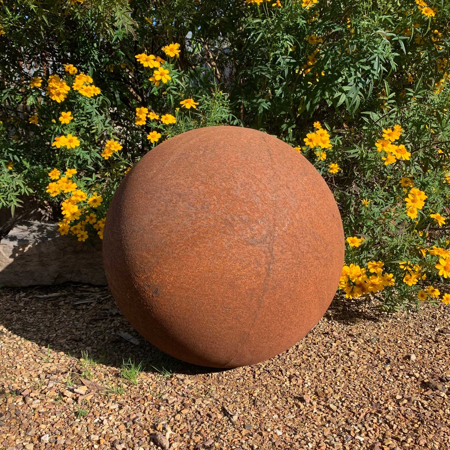 Outdoor Corten Ball Garden Sculpture