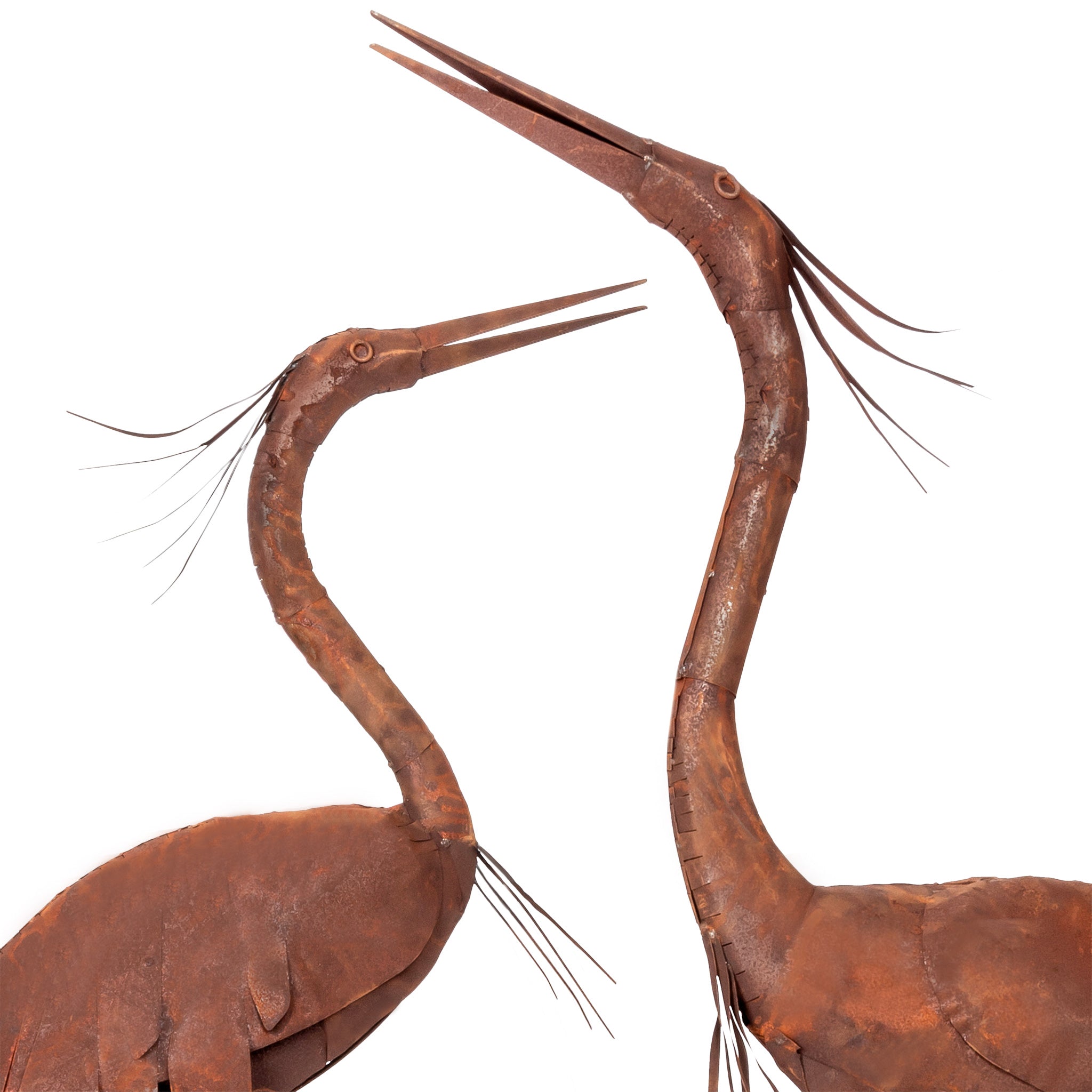 Rust Metal Heron Pair