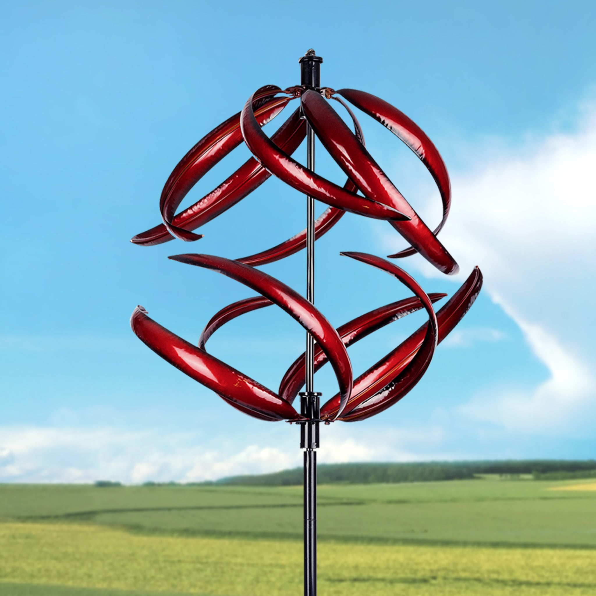 East Meets West Kinetic Windmill Sculpture