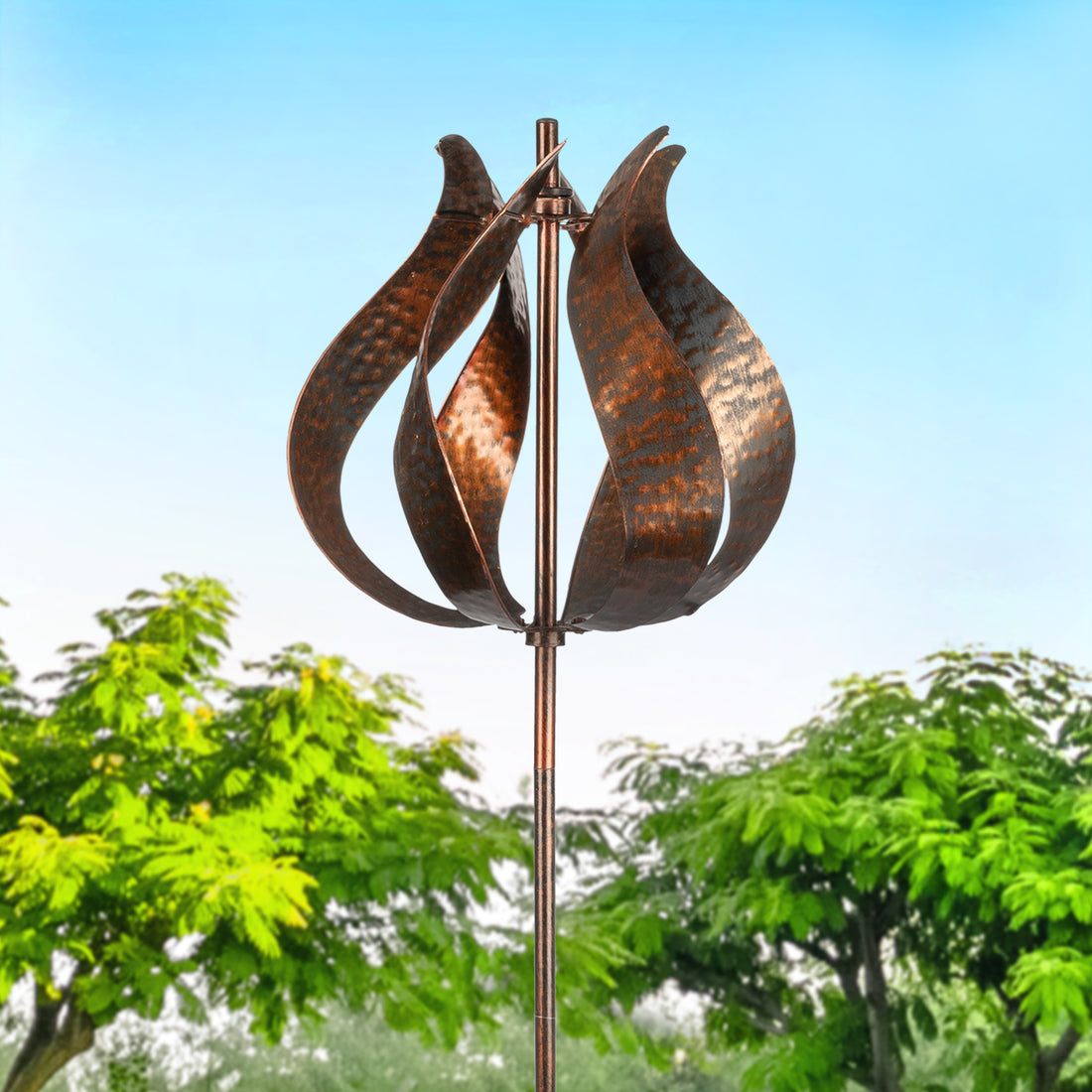 Tulip Windmill Metal Garden Sculpture